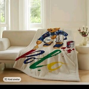 Polo by RL Bear Graphic Throw light Weight Soft  Blanket